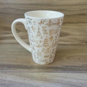Hallmark International Tea Cup Coffee Mug 5" White and Gold